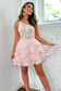 Unqiue A-Line One Shoulder Sequin Lace Short Homecoming Dresses