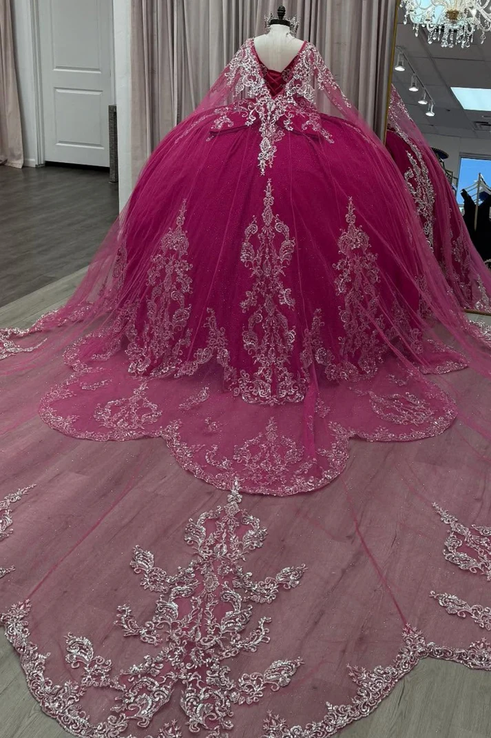 V Neck Spaghetti Straps Sleeveless Beaded Sequins Appliques Burgundy Quinceañera Dress