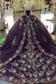 V Neck Straps Sleeveless Sequins Appliques Bow Knot Purple Sweet 15 Quinceañera Dress