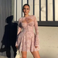 Long Sleeve Party Dresses New Arrivals Separate Cape and Sexy V Neck Dresses Set Vintage Women's Clothing