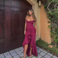 New Arrivals Spaghetti Strap Bodycon Dress Fashion Ruched Long Dress Women
