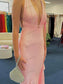 Vestido longo formal estilo sereia com decote profundo
