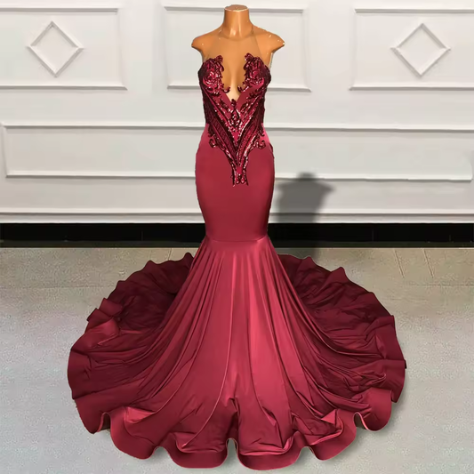 Black Girls Sparkly Sequin Mermaid Prom Dress 2025 Sheer Mesh Graduation Party Evening Gown for Women Customized Long Formal