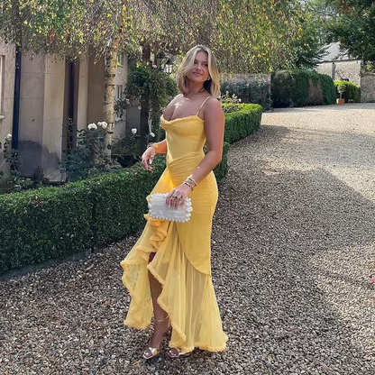 فستان نسائي جديد بتصميم ضيق وحزام رفيع