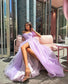 Lavender Off Shoulder prom gown, Thigh Slit prom Dress, tulle evening Dress, Bridesmaid Dress or Graduation Dress, ball gown, Bridesmaid