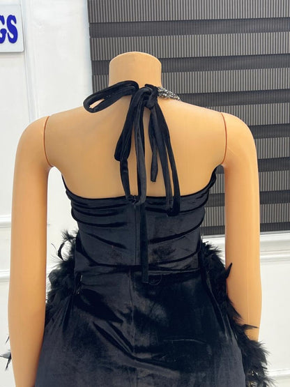 Black rhinestone birthday dress Prom dress Reception dress Wedding dress Engagement dress Homecoming dress Party dress Evening dress
