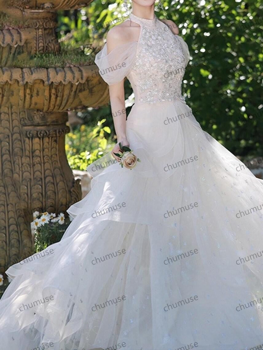 Halter Neck White Prom Dress, Strapless Prom Dress, Cocktail Party Dress, Evening Party Dress, Party Gown, Long Ball Gown, Birthday Dress