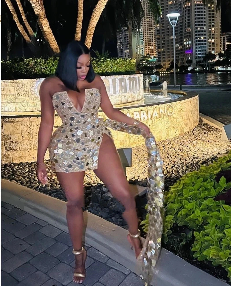 Vestidos de noche para fiesta con cuentas doradas brillantes, vestidos de gala cortos, vestidos de graduación negros, vestidos de cóctel para cumpleaños de niñas