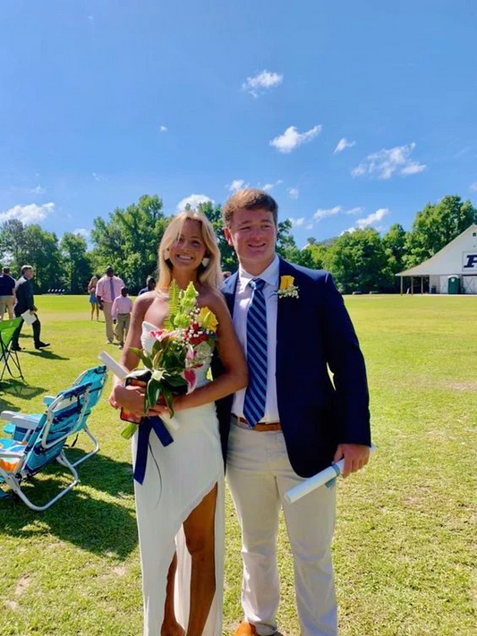 Vestido de baile de chiffon branco, vestido de noite branco feminino