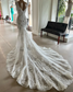Elegant Full Lace Mermaid Wedding Dresses V Neck Lace Appliqued Country Bridal Party Gowns