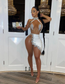 Vestidos de cóctel blancos transparentes y sexys con apliques, espalda descubierta, negros, para niñas, para cumpleaños y graduación 