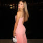Vestido de noche largo con volantes para mujer, elegante, fruncido, irregular, sin tirantes, escalonado, sexy, para fiesta de graduación 