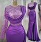 Style Mermaid Prom Dresses Lace High Split Evening Formal Party Second Reception Birthday Party Gowns