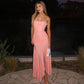 Vestido de noche largo con volantes para mujer, elegante, fruncido, irregular, sin tirantes, escalonado, sexy, para fiesta de graduación 
