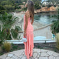 Vestido de noche largo con volantes para mujer, elegante, fruncido, irregular, sin tirantes, escalonado, sexy, para fiesta de graduación 