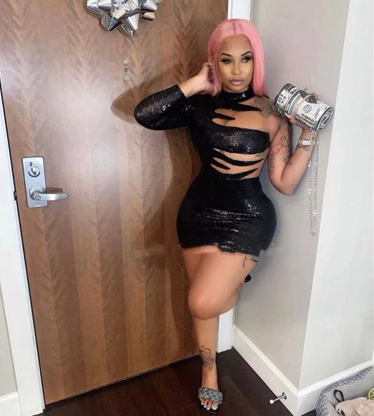 فستان كوكتيل أسود مثير بكتف واحد للنساء للحفلات والترتر مصنوع حسب الطلب فساتين حفلات قصيرة بكتف واحد فستان سهرة قصير