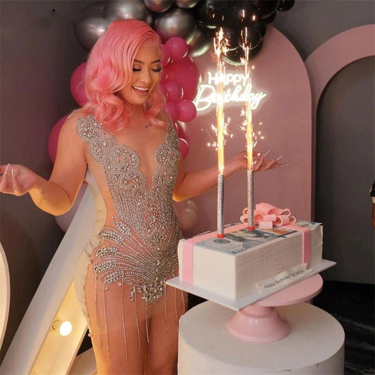 Vestidos curtos e sensuais para baile de formatura para meninas negras, com contas de cristal, transparentes, de malha, para festa de aniversário, coquetel e baile